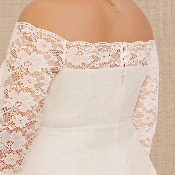 Torrid ivory lace off the shoulder bodycon wedding dress, Plus size 22 - Picture 2 of 6